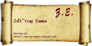 Zárug Emma névjegykártya